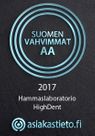 Suomen Vahvimmat AA, 2017, Hammaslaboratorio HighDent, asiakastieto.fi