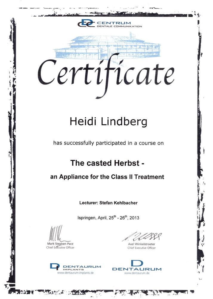 2. luokan hoitoapalvelusertifikaatti Heidi Lindberg
